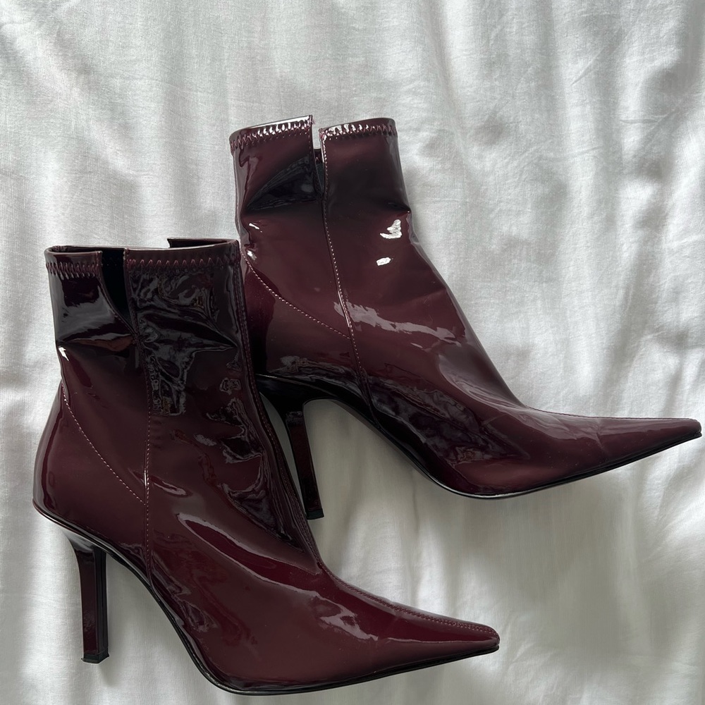 Zara Patent Leather Ankle Boot